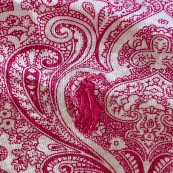 RALPH LAUREN Girls Pink Paisley Long Sleeve Dress Elastic Waist L 12-14 - Picture 5 of 16